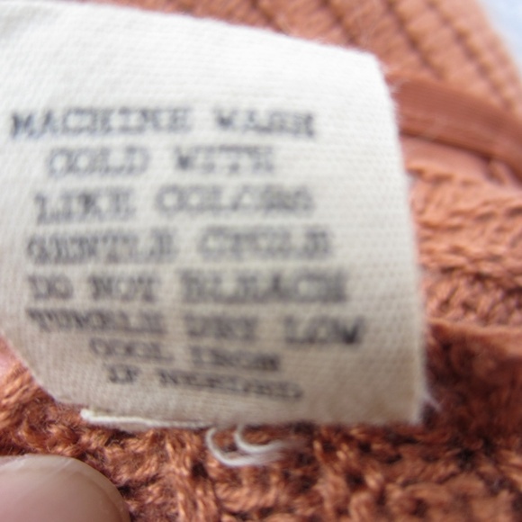 Gimmick by BKE Bodysuit XL Copper Rust Boho Knitted Sweater Cochet Comfy - Picture 11 of 16